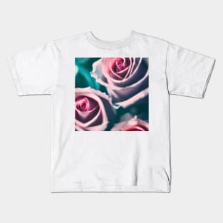 Large Pink Roses Kids T-Shirt